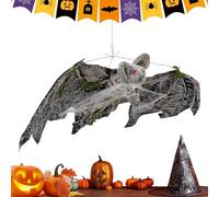 dzqad Décorations De Chauves-Souris,Grandes Chauves-Souris Réalistes Décor Effrayant | Accessoires de Fête avec Toile d'Araignée, Décorations Halloween pour Fenêtre Intérieur