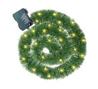 dzqad Guirlande De Noël pour Cheminée,Guirlande Artificielle 5 Mètres avec LEDs | Décoration Maison Verte Artificielle pour Fêtes Hivernales,Décoration pour Intérieur Extérieur Arbre Jardin