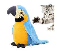 dzqad Jouet Oiseau pour - Perroquet Qui Gazouille Jouet pour Chat avec Battement d'ailes et Musique - Peluche Electronique pour Decoration Fete Bureau Etagere Vacances Jeu