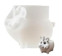 dzqad Moule à Pots de Fleurs en Silicone - Déco Maison Mignonne en Forme de Sanglier en Silicone - Support pour | pour Jardin Balcon Terrasse Intérieur Bureau Maison Décoration