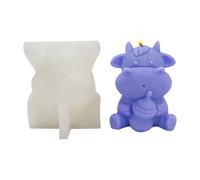 dzqad Moules À Bougies 3D Vache Animale - 3D Mignon Cartoon Fournitures De Fête En Silicone | Moules Pour Fabrication De Bougies - Pour Savon, Pâtisserie, Chocolat, Thanksgiving, Anniversaire, Fête,