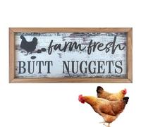 dzqad Pancartes de Poules - Panneau Poulailler Décoratif Humoristique,Art Mural Cadre Bois Décoration Maison Extérieur Cuisine Jardin Ferme Maison Campagne