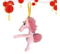 dzqad Porte-Clés Du Cheval Du Nouvel An Chinois,Décorations d'Intérieur Chinoises Mignonnes et Douces,Jouet En Peluche De Cheval - Pour Maison Lits Canapés Bibliothèques Vitrine Magasin Écoles Bureaux