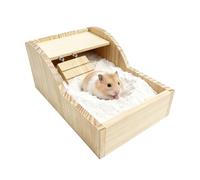 dzqad Récipient De Bain De Sable pour Hamster | Détachable avec Échelle en Bois | Bol de Bain Hamster | pour Enrichissement Hygiène Cage Mode de Vie Maison Bien-être Soins AnimConfort