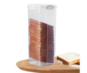 dzqad Récipient De Stockage De Pain14x34 Cm - Boîte À Hermétique Transparente Avec Couvercle, Crackers Boîte Hermétique Alimentaire, Distributeur De Pain Perdu Transparent, Pour Toast Et Biscuits