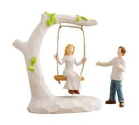 dzqad Statue de Couple Balançoire | Sculpture Amour Romantique - Figurine Résine Déco pour Étagère TV Table Salon Parents Saint-Valentin Maison