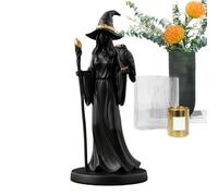 dzqad Statue De Sorcière Noire | Décoration Mystérieuse Halloween Rétro pour Fête - Ornement Fantaisie Sombre Magicien Rétro pour Bureau Cheminée Table Fête Étagère Entrée