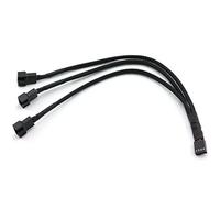 DZS Elec 4pin PWM Fan câble répartiteur Noir à Manches Ventilateur câble d'extension d'alimentation 4 Broches Femelle vers 4pin Male 27 cm/26,7 cm 1 to 3