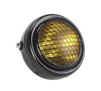 DZSCHUNLUSM Phares avant moto Phare Rond Universel Moto 5,75 Pouces Avec Grille En Maille Phare Led Moto(Black yellow)