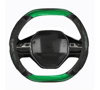 DZSCHUNLUSM Protecteur Volant pour Peugeot 208 E208 2020 2021 2022 Couverture Volant Voiture en Fiber Carbone Accessoires Auto caches de Volant(Vert)