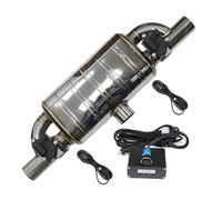 DZSMACHENGSM Tuyaux Queue de Voiture Silencieux D'échappement Universel en Forme T Un en Deux avec Valve Variable Électrique Bouton Commande À Distance Embouts D'éChappement(Button 63MM)