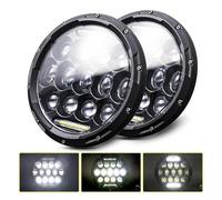 DZSNBMSHD Bloc Optique Pour Chevy Pour Camaro 7 Pouces Phare 2x Voiture Led Salut/bas H4 Halo Angle Yeux DRL 1967-1981 Feu Circulation Diurne(75W headlightbalck)