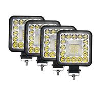 DZSNBMSHD Bloc Optique Pour Jeep Camion Bateau Tracteur ATV Tout-terrain 4X4 Mini Phare LED 96W Barre Lumineuse Projecteur 12V 24V Travail Voiture Feu Circulation Diurne(4Pcs Square96W)