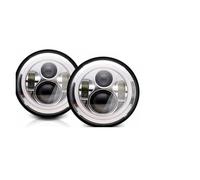 DZSNBMSHD Bloc Optique Pour Phare Moto 7 Pouces 2x Led Voiture Yeux D'angle Halo H4 Haut/bas DRL Feu Circulation Diurne(40w HaloChromeB)