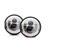 DZSNBMSHD Bloc Optique Pour SUZUKI Pour Jimmy Pour Samurai 7 Pouces Phare 2x Voiture Led Salut/bas H4 Halo Angle Yeux DRL 1967-1981 Feu Circulation Diurne(40w HaloChromeB)