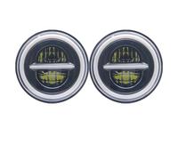 DZSNBMSHD Bloc Optique Pour SUZUKI Pour Jimmy Pour Samurai 7 Pouces Phare 2x Voiture Led Salut/bas H4 Halo Angle Yeux DRL 1967-1981 Feu Circulation Diurne(50w Halo lightBlackG)