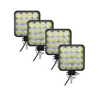 DZSNBMSHD Bloc Optique Projecteur Carré/projecteur Led 12V/9-30V Phare Voiture Pour Camion Tout-terrain SUV Conduite Nuit Antibrouillard 48W/126W Feu Circulation Diurne(ABS-4pcs-12v-48W)