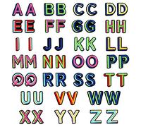 Dzsomt Lettre Thermocollante pour Tissu 52 Pièces Lettres Thermocollantes Patch Brodé Thermocollant Patch Brodé Lettre A-Z Ecusson Thermocollant Réparation Décoratifs Repasser Patchs