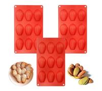 Dzsomt Moule à Madeleine 3 Pièces Moule Madeleine Silicone Moules à Madeleines en Silicone à 9 Trous Madeleine Silicone Madeleines Plaque à Pâtisserie Antiadhésifs pour Gâteaux Pâtisserie