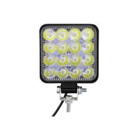 DZSQWETYU Caches Phares Transparents Projecteur Carré/projecteur Led 12V/9-30V Phare Voiture Pour Camion Tout-terrain SUV Conduite Nuit Antibrouillard 48W/126W Feu Circulation Diurne(A-1pc-9-30v-48W)