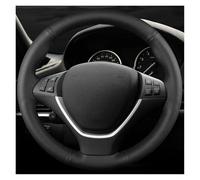 DZSQWETYU Couvre Volant Voiture Housse De Volant De Voiture en Cuir Véritable pour BMW E70 X5 2008-2013 pour E71 X6 2008-2014 Accessoires Intérieurs Automatiques Couvre Volant(Fil Noir)