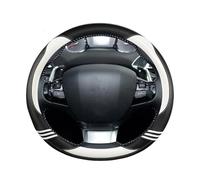 DZSQWETYU Couvre Volant Voiture Housse De Volant De Voiture en Fibre De Carbone Et Cuir PU pour Peugeot 308 2014-2020 II T9 308 SW, Accessoires D'intérieur pour Filles Couvre Volant(Blanc)