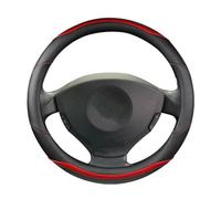 DZSQWETYU Couvre Volant Voiture pour Modus pour Grand pour Modus 2004-2012 Housse De Volant De Voiture en Cuir Microfibre + Fibre De Carbone Accessoires Automobiles Mode Couvre Volant(O Red)