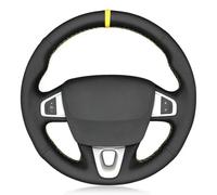 DZSYANJIASM Couvre Volant Voiture pour Megane 3 Coupé GT RS 2010 - 2014 2015 2016 Housse Volant Voiture en Cuir Artificiel Noir Couvre-Volant Couvre Volant Auto (Color : Red Thread)