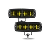 DZSYINGCHUSM freinage stroboscopique Barre Feux Antibrouillard LED 6D À Lentille Blanche Feu Route Feu Travail Feu Antibrouillard Jaune 6 Pouces Camionnette Pour Toyota 12-24V(2pcs Yellow Light)