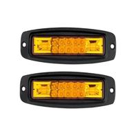 DZSYINGCHUSM freinage stroboscopique Barre Lumineuse De Travail À LED Encastrée 7 Pouces Feu Route Ambré Faisceau Large Recul Pare-chocs 12 V 24 Pour Remorque Cargo(2pcs Amber Light)