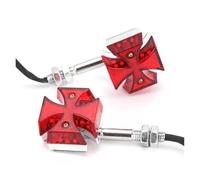 DZSYINGCHUSM rétroviseur Clignotant LED 12 V pour moto style croix de Malte (lumière rouge)