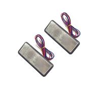 DZSYINGLONGSM Dynamique Rétroviseur Extérieur 2 Pièces 24LED Réflecteur De Moto Frein Arrière Clignotant Lampe Rectangulaire Voiture LED Réflecteurs Camion Côté Marqueur Feux D'avertissement(BLANC)
