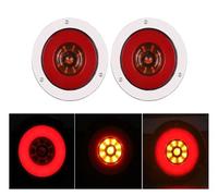 DZSYINGLONGSM freinage stroboscopique Feu Arrière Rond Tout-terrain À LED 4 Pouces Feux Freinage Feux Gabarit Latéraux Chocs Arrière Pour Jeep Camionnette Remorque 12/24V(4x A Red Yellow)