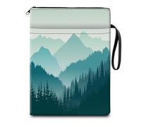 DZTLAO Housse de protection pour livre pour les amateurs de livres, jolie pochette de protection avec fermeture éclair et poche avant pour homme et femme, accessoire de lecture, beau motif montagne