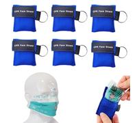 DZTSMART Lot de 6 masques respiratoires CPR porte-clés avec mousqueton, foulard de réanimation avec clapet anti-retour, barrière respiratoire, CPR, masque de poche pour les premiers secours ou