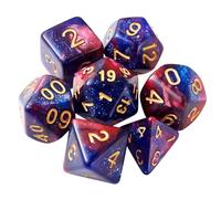 Dzxin DND Set de dés jdr, Lot de 7 dés Jeu de Role Donjon et Dragon dés, dés pour donjons et Dragons RPG MTG Jeux de rôle Jeux de Table (Bleu Fuchsia)