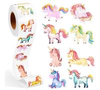 Dzxin Licorne Autocollants, 500pcs Licorne Récompenses Sticker, Autocollant Enfant, Gommettes Enfant, Motivation Autocollant Animaux pour Les Enfants, Adaptés à l'école (Licorne)