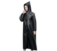 Dzxin Poncho Pluie Imperméable, Imperméable Réutilisable et Étanche pour Femmes et Homme, Cape de Pluie en Matériau Eva Respirant pour la Randonnée, le Vélo, le Camping et les Voyages(Noir)
