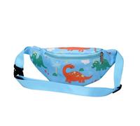 Dzxin Sac Banane Enfant, Joli Sac Banane Dinosaure, Sac de Poitrine pour Enfants Enfants Grils Garçons Course Randonnée Voyage Sports(Bleu Clair)