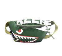 Dzxin Sac Banane, Joli Sac Banane Dinosaure, Sac de Poitrine pour Enfants Enfants Grils Garçons Course Randonnée Voyage Sports (Requin-Vert)