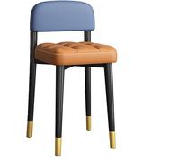 DZYHFCO Chaise d'appoint moderne en cuir avec assise rembourrée pour cuisine, salle à manger, côté salon (bleu a)
