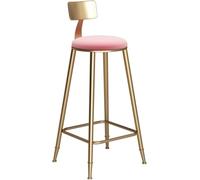 DZYHFCO Chaise de bar nordique tendance en fer doré avec dossier, convient pour la cuisine et les cafés (rose, 78 cm)