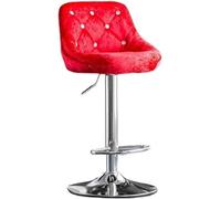 DZYHFCO Chaise de bar pivotante à dossier simple 60-80 cm Chaise de cuisine légère et tendance (rouge)