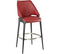 DZYHFCO Chaises de bar en cuir véritable pour petit déjeuner, île domestique, dossier simple et moderne, tabouret de cuisine minimaliste italien (rouge, A)