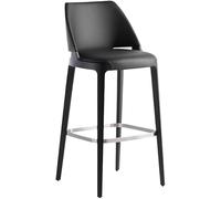 DZYHFCO Chaises de bar en cuir véritable pour petit déjeuner, île domestique, dossier simple moderne, tabouret de cuisine minimaliste italien (noir, A)