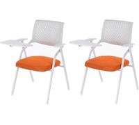 DZYHFCO DUANZEYUQA Chaise de bureau pliante avec bras droit pour tablette, confortable, pliable pour l'intérieur, portable (orange)