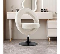 DZYHFCO Duanzeyuqa Chaise de coiffeuse rotative à 360° réglable en hauteur pliable en 1 seconde, maquillage pour salon/maquillage (blanc)