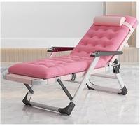 DZYHFCO DUANZEYUQA Chaise longue pliable inclinable d'extérieur avec oreiller 5 niveaux de massage du dos réglable (C+coussin a)