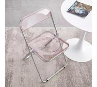 DZYHFCO Duanzeyuqa Chaise pliante de luxe moderne en plastique PC avec cadre chromé (rose)