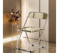 DZYHFCO DUANZEYUQA Chaise pliante en acrylique avec cadre galvanisé, multi-usages pour salon, salle à manger (gris)